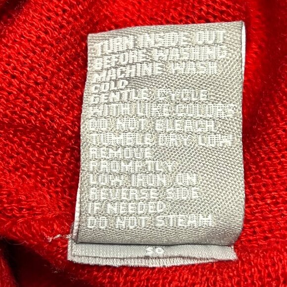 Ny Collection Red Asymmetrical Turtleneck Sweater Dress With Pockets Size S - Picture 9 of 11